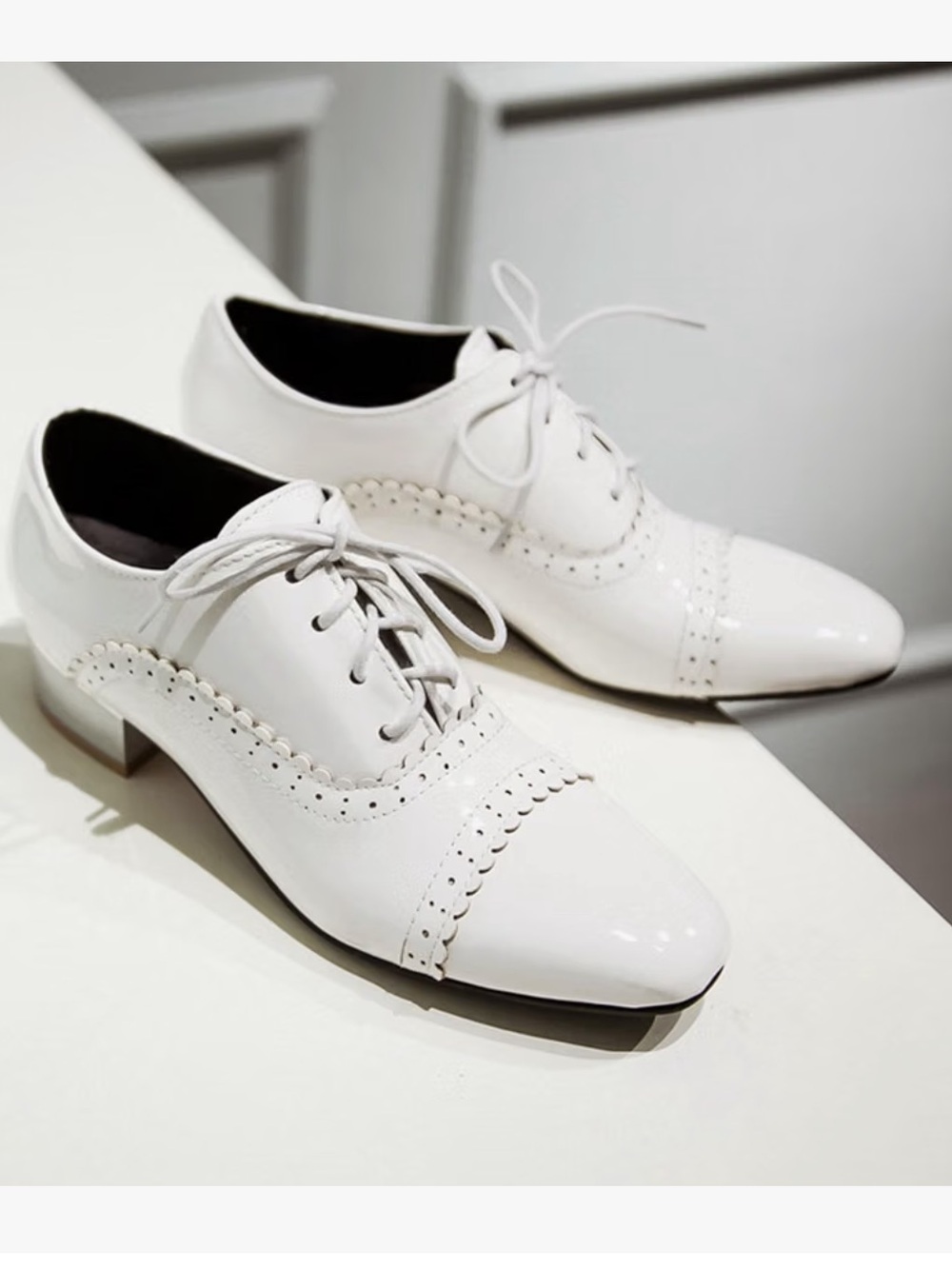 Patent Faux Leather Brogue Oxford Dance Shoes
